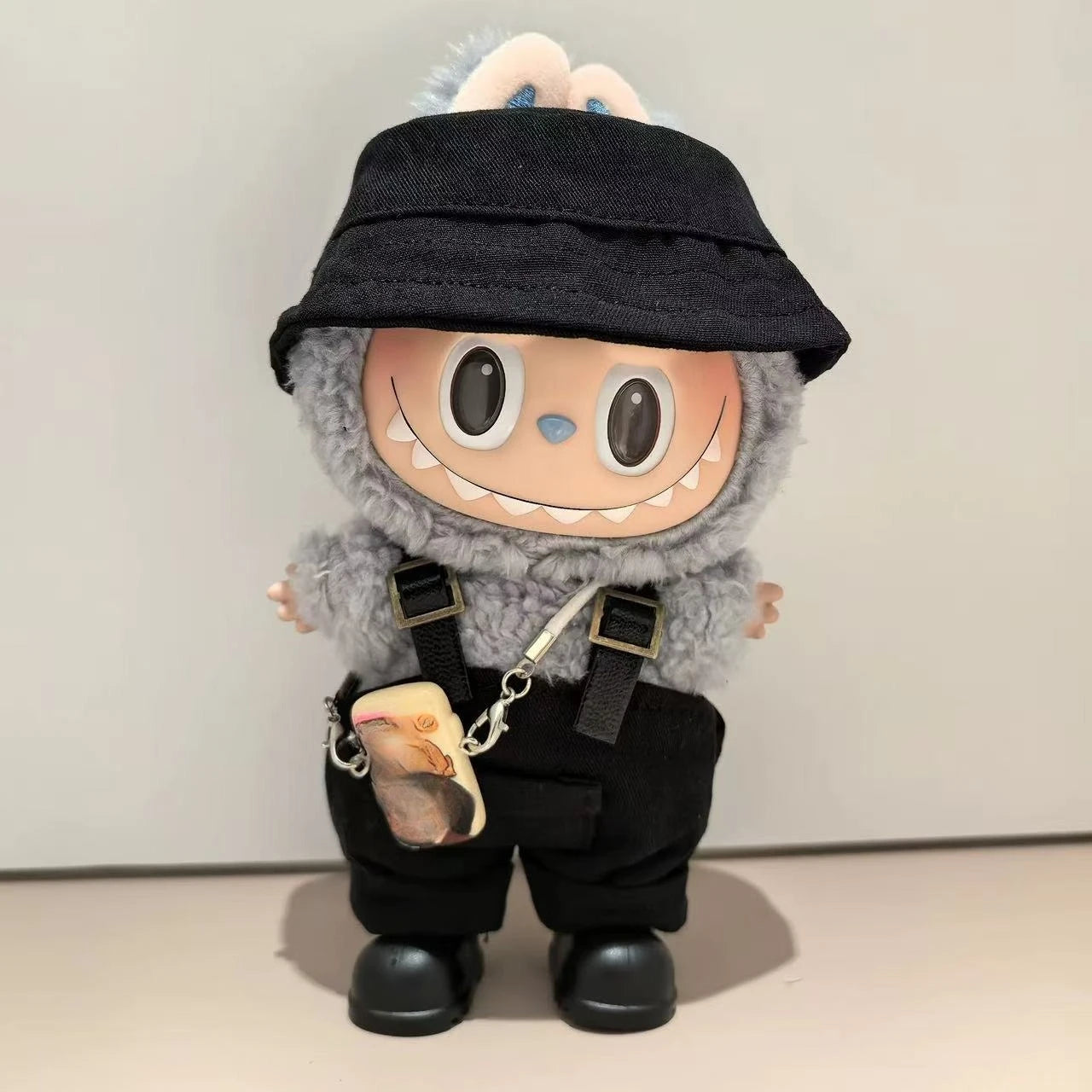 17cm Mini Plush Doll'S Clothes Outfit Accessories For Korea Kpop Exo Labubu Idol Dolls Macaron overalls Clothing Gift