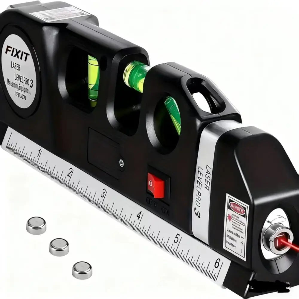 Easy to Use Laser Level Line Tool Multipurpose Laser Level Kit Standard Cross Line Lase 8 Feet Measure Tape Ruler