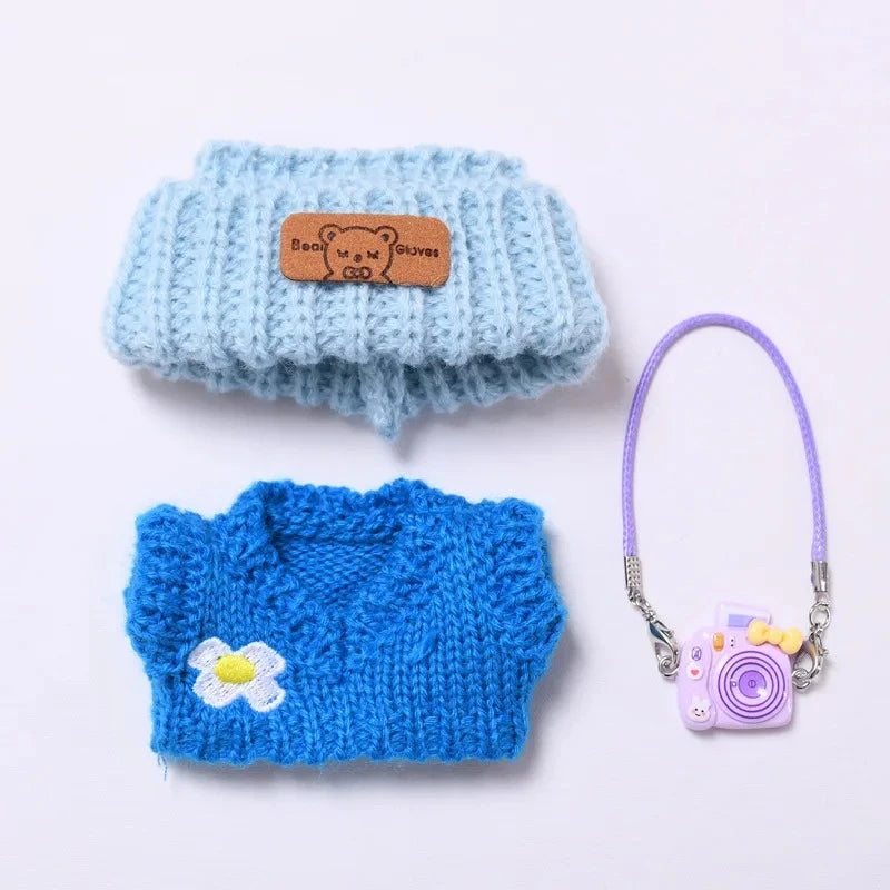 17cm Cute Mini Plush Doll'S Clothes Outfit Accessories For Korea Kpop Exo Labubu Idol Dolls Sweater Clothing DIY Kids Girl Gift